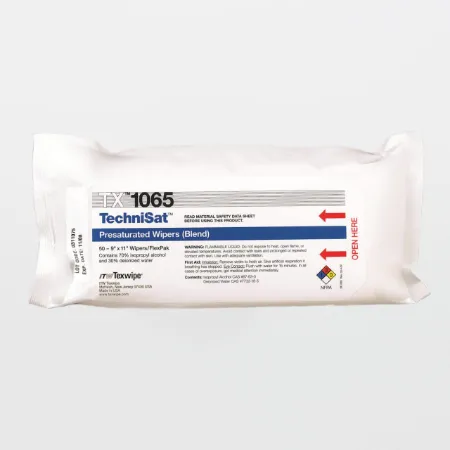 Picture of Texwipe TX1065 TechniSat 9" x 11" Cellulose/Polyester Cleanroom Wiper Pre-Wetted 70% IPA, (20/bg/case), PER CASE