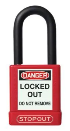 Picture of STOPOUT® Plastic Body Aluminum Padlocks With Dielectric Poly-Wrap Steel Shackle, EACH